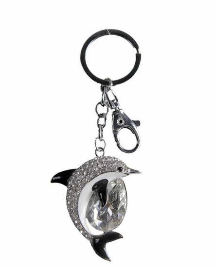 Sparkling Keyring met Austrian Crystals - Dolfijn