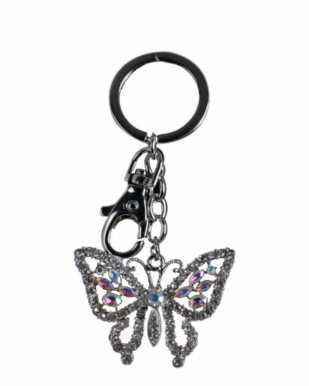 Sparkling Keyring met Austrian Crystals - Vlinder