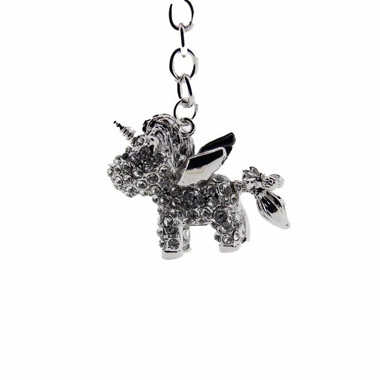 Sparkling Keyring met Austrian Crystals - Unicorn