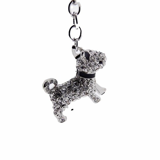 Sparkling Keyring met Austrian Crystals - Hond