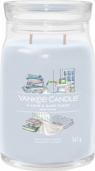 Yankee Candle - A Calm &amp; Quiet Place Large Jar Geurkaars - 90 branduren - twee lonten