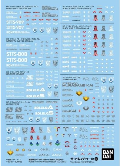 GUNDAM - Decal 141 Gundam Seed freedom multiuse 1 - Model Kit