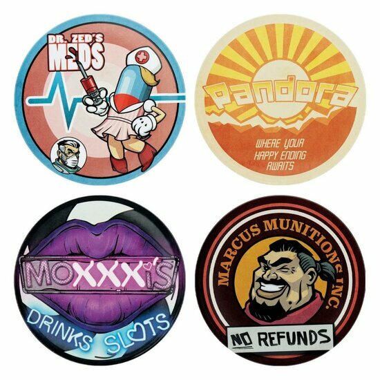 BORDERLANDS - 4 Embossed Metal Coasters