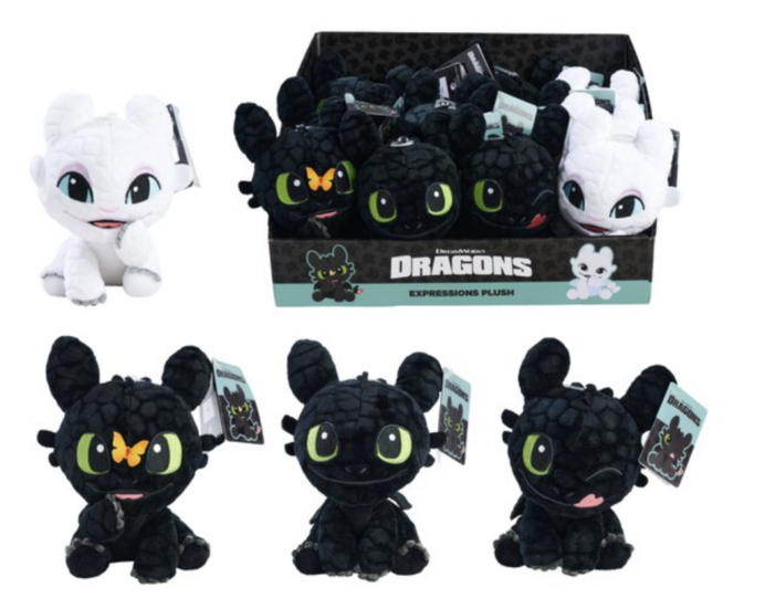 HOW TO TRAIN A DRAGON  - Display of 12 Plushs 18cm - 4 Models