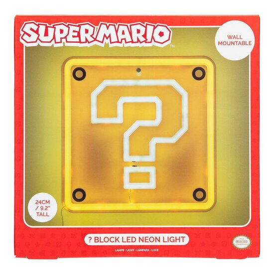 SUPER MARIO - Question Black - Wall Mountable LED Neon Light 25cm