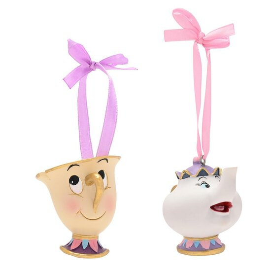 DISNEY - Chip &amp; Mrs Potts - Set of 2 Hanging Decoration