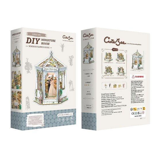 CuteBee Windsor Flower House Woonkamer decoratie Book Nook Bouwpakket 