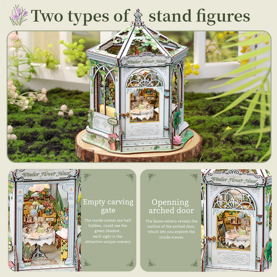 CuteBee Windsor Flower House Woonkamer decoratie Book Nook Bouwpakket 
