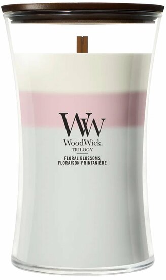 WoodWick Hourglass - Trilogy Floral Blossoms - Large Geurkaars - 130 branduren