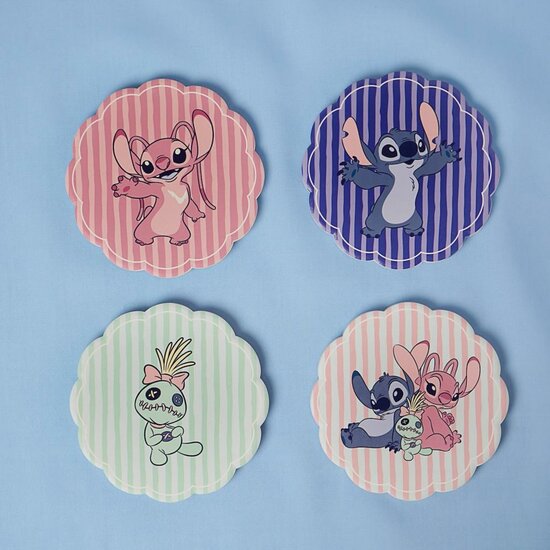 STITCH &amp; ANGEL &amp; SCRUMP - Set of 4 Ceramic Coasters STITCH &amp; ANGEL &amp; SCRUMP - Set of 4 Ceramic Coasters