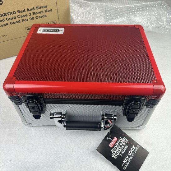 EVORETRO -  Graded Card Storage Box Red and Silver for 90 Cards EVORETRO -  Graded Card Storage Box Red and Silver for 90 Cards