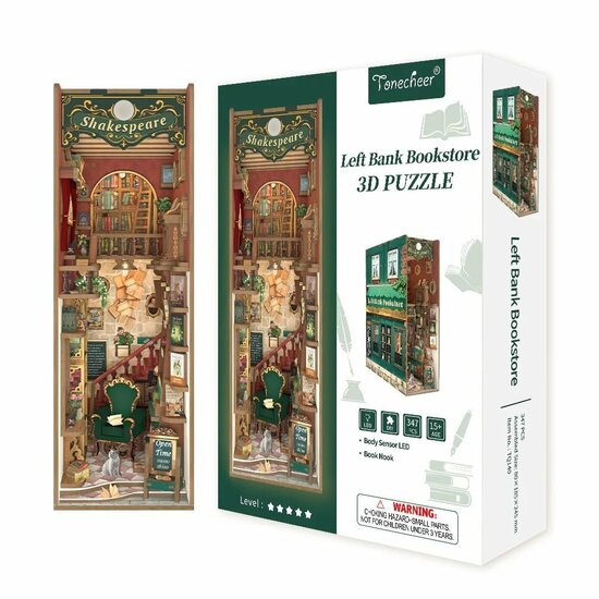 BOOK NOOK KIT - DIY- Left Bank Bookstore - 347pcs + LED Light BOOK NOOK KIT - DIY- Left Bank Bookstore - 347pcs + LED Light