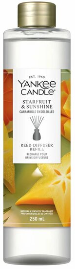 Yankee Candle - Starfruit &amp; Sunshine Navulling voor Geurstokjes 250 ml - 4 maanden extra geur