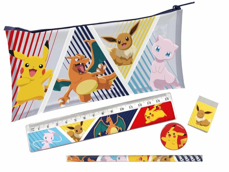 POKEMON - Stationery Set with Pocket - 5pc POKEMON - Stationery Set with Pocket - 5pc
