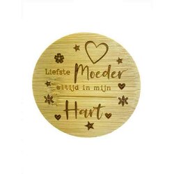 Bamboe deksel - Liefste Moeder, altijd in mijn hart