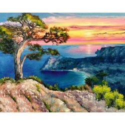 Diamond painting op kader "Wonderful bay" 40x50 cm