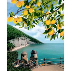 Diamond painting op kader "Sorrento lemons" 40x50 cm