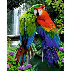 Diamond painting op kader "At the waterfall" 40x50 cm