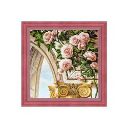 Diamond Painting Arch and Roses 30x30 cm vierkante steentjes
