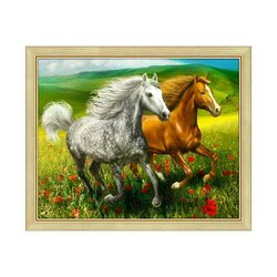 Diamond Painting Horses on the Meadow 50x40 cm AZ-1766 vierkante steentjes