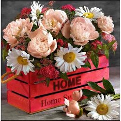 Diamond Painting Bouquet Home warmth 40x40 cm vierkante steentjes