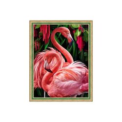 Diamond Painting Flamingo Couple     30x40 vierkante steentjes