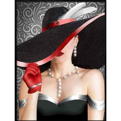 Diamond painting Lady Pearl 30x40 cm vierkante steentjes