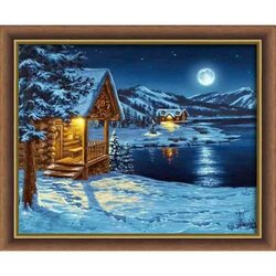 Diamond Painting January Full Moon 50x40 cm vierkante steentjes