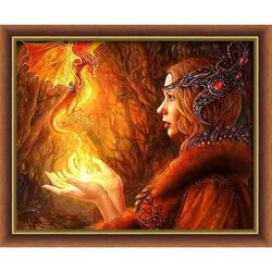 Diamond Painting Dragon Queen 50x40 cm vierkante steentjes