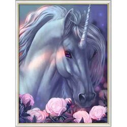 Diamond Painting Unicorn and roses 30x40 cm vierkante steentjes