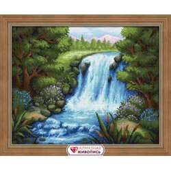 Diamond Painting Waterval  50 x 40 cm vierkante steentjes