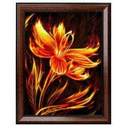Diamond Painting Fire flower 30  x40 cm vierkante steentjes