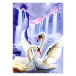 Diamond Painting Swan Pair 50 x 67 cm vierkante steentjes