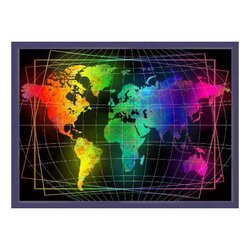 Diamond Painting world Map 70 x 50 cm vierkante steentjes
