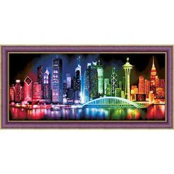 Diamond Painting Kit Shining City 70 x 30 cm vierkante steentjes