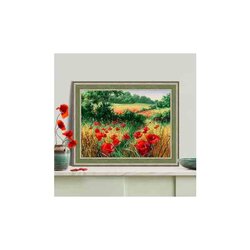 Diamond Painting   Poppies in the Field  40 x 30 cm vierkante steentjes