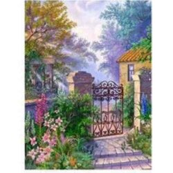 Daimond Painting kit poort naar de tuin 30 x 40 cm vierkante steentjes