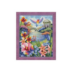 Diamond Painting Kit Garden in Bloom 40 x 50 cm    vierkante steentjes