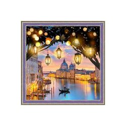 Daimond Painting kit Evening Venice 40x 40 cm vierkante steentjes