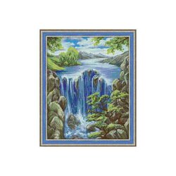 Daimond Painting kit Waterfall  40x 50 cm vierkante steentjes