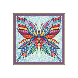 Daimond Painting kit   Butterfly 30 x 30 cm vierkante steentjes