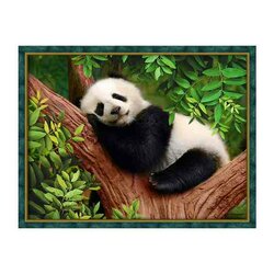 Daimond Painting kit Sleepy Panda 30 x 40 cm  vierkante steentjes