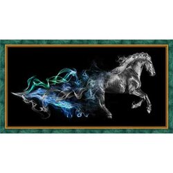 Daimond Painting kit Horse in the Smoke 30 x 60 cm Vierkante steentjes