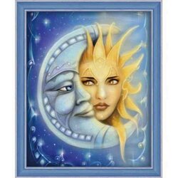 Diamond Painting kit The moon Vierkante steentes 40 x 50 cm