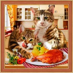 Diamond Painting kit Little Thieves vierkante steentjes 40 x 40 cm