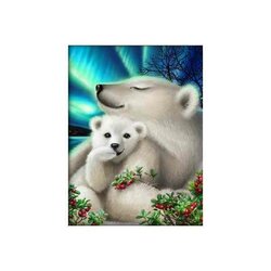 Diamond Painting Pakket Polar Bears Vierkante Steentjes  30 x 40 cm