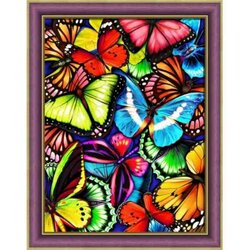 Diamond painting kit  Bright Butterflies vierkante steentjes 30 x 40 cm