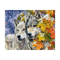 Diamond Painting Wolves near the Tree 50 x 40 cm