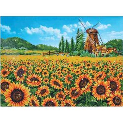 Diamond Painting DD13.016 DIAMOND DOTZ® - 76.5x57cm - Sunflower Windmill