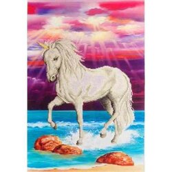 Diamond Painting Diamond Dotz ® – Diamond painting – Volwassenen – Ronde steentjes – Hobby Pakket – Eenhoorn – Paard